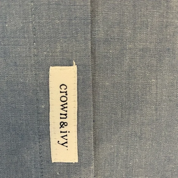 Crown & Ivy Blue Long Sleeve Button Down Shirt - Picture 5 of 5